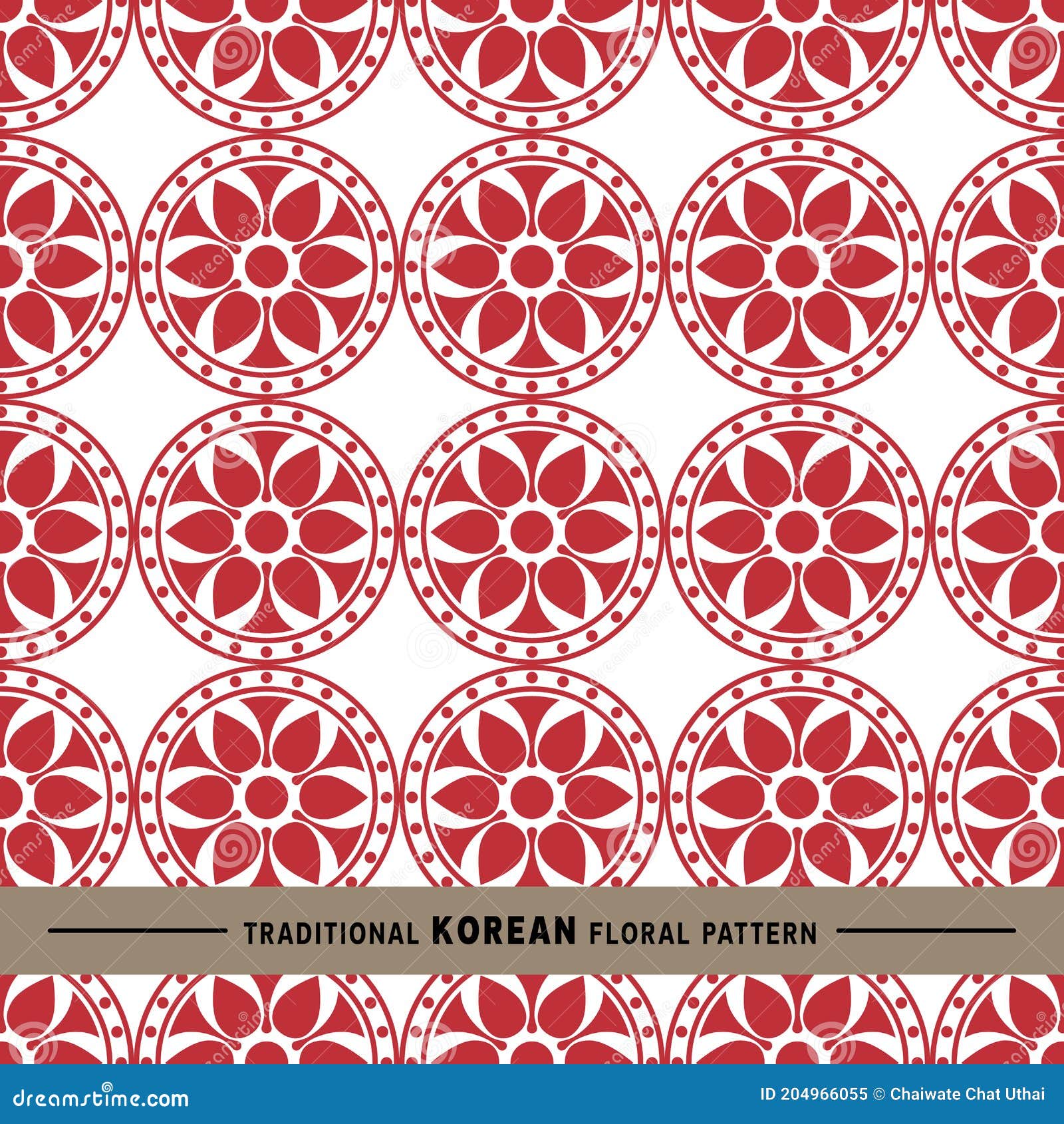 Traditional Korean Floral Pattern for Designer Stock Vector