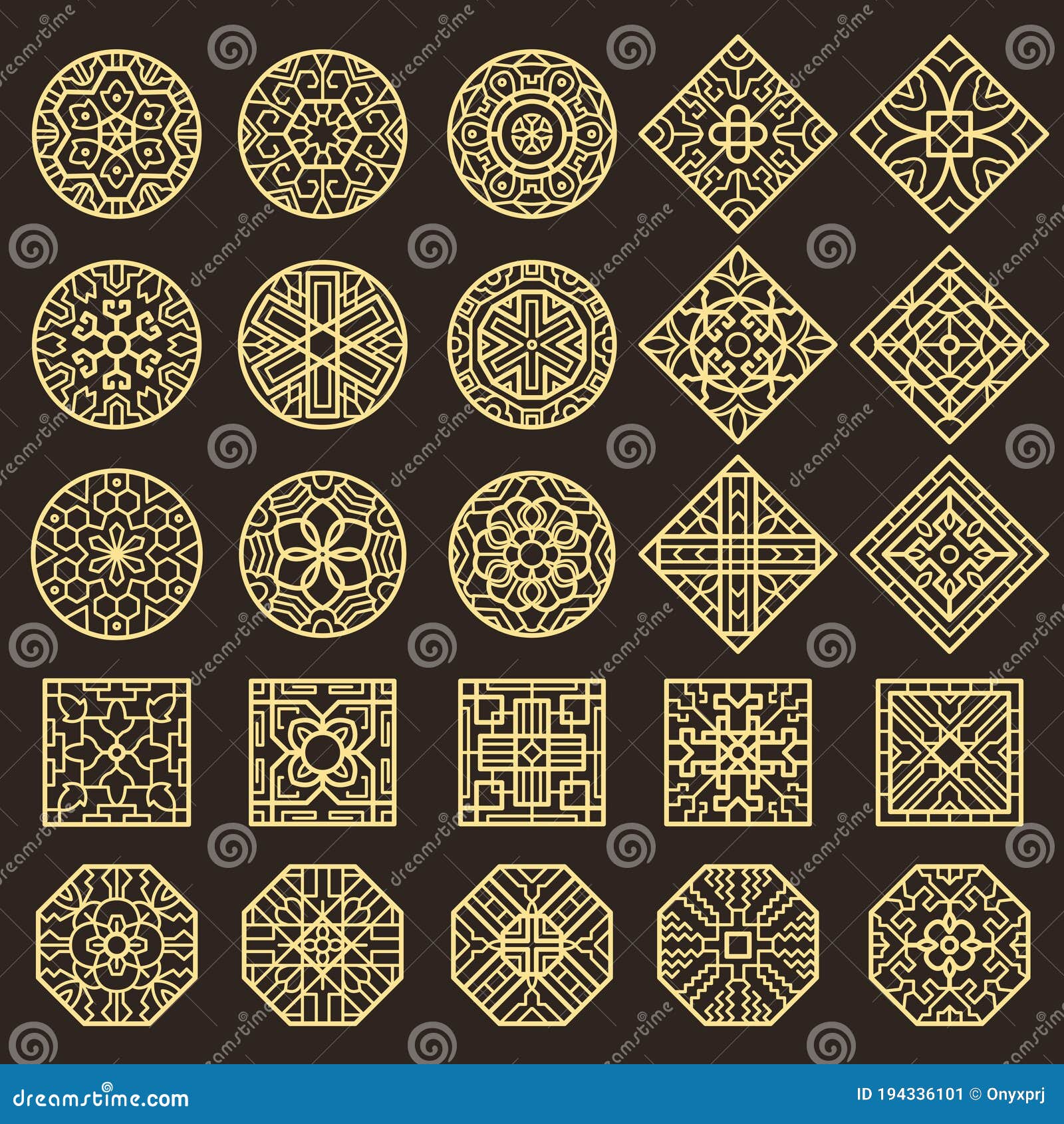 Traditional Korean Ornament. Asian Decoration Geometrical ...