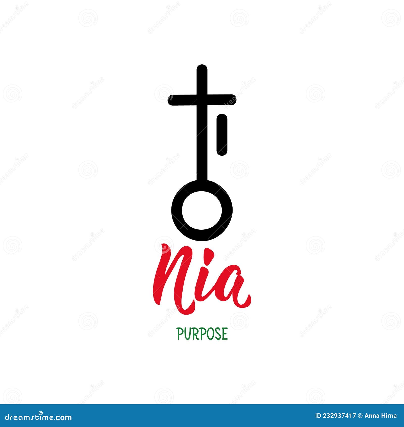 traditional kwanzaa s. nia means purpose.  icon.  on white background