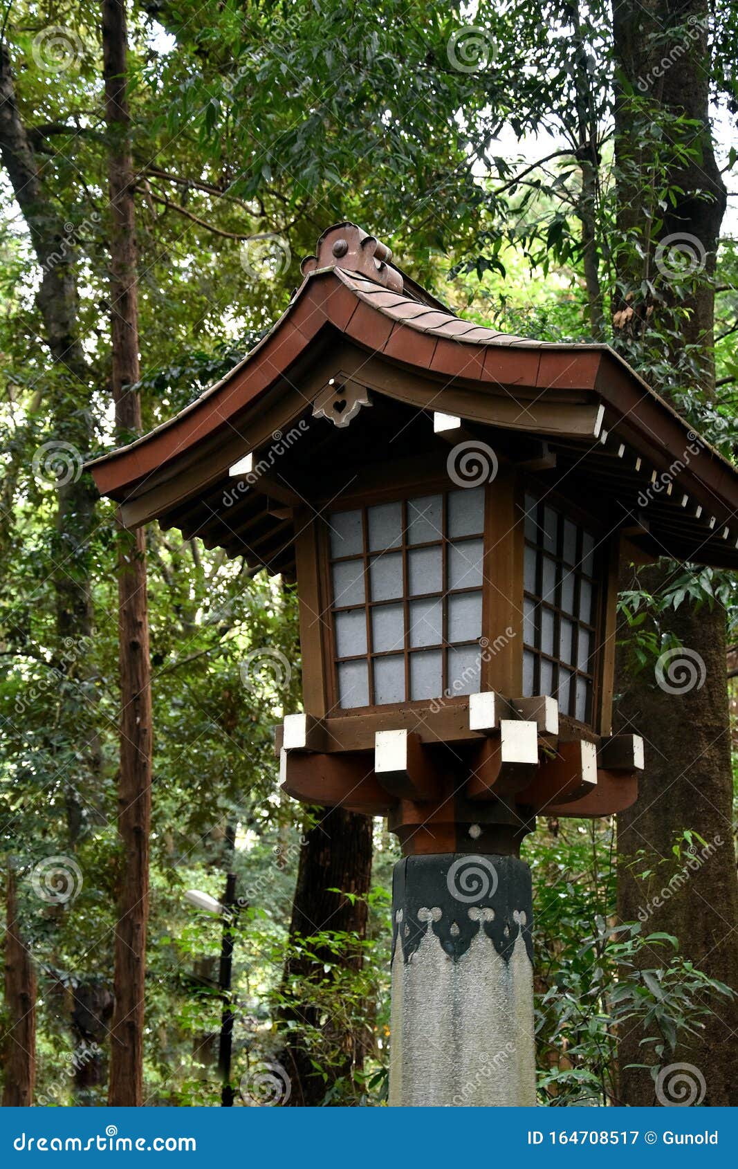 Traditional Lantern at Meiji Shrine in Japan Stock Image - Image of ...