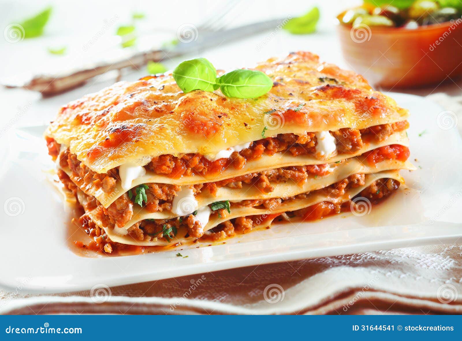 Traditional Lasagna with Bolognese Sauce Stock Image - Image of menu ...
