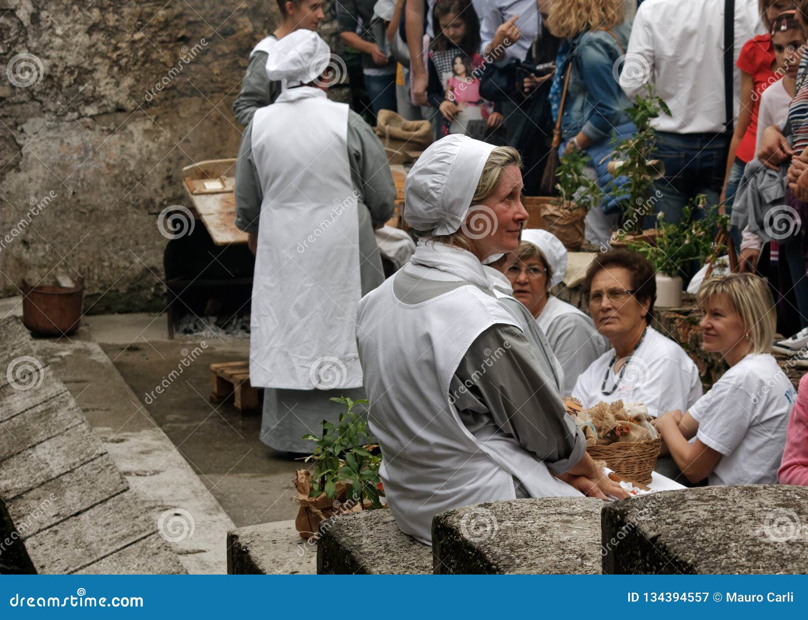 Traditional Laundresses at the Historical Reenactment in Valvasone ...