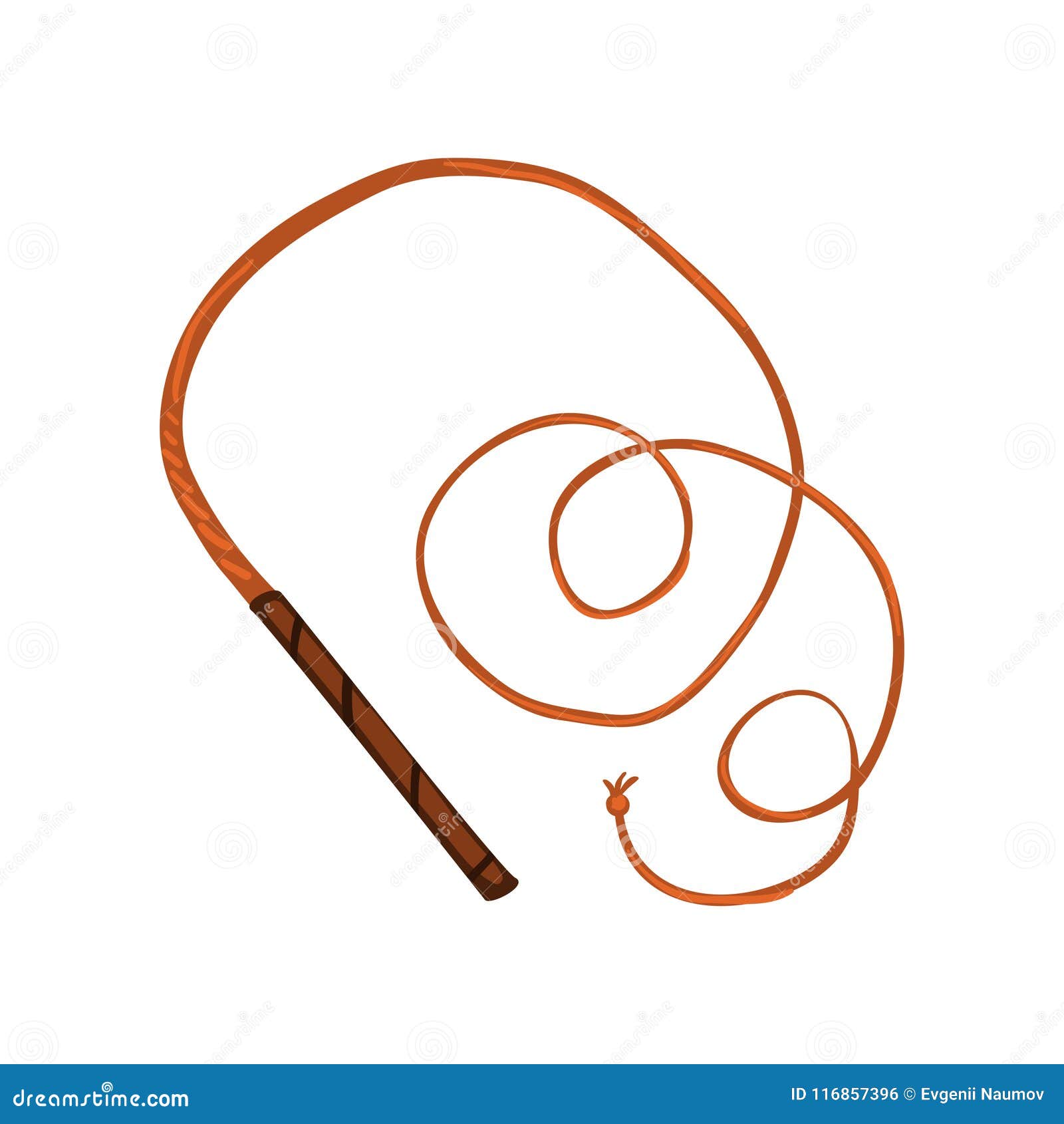 traditional leather whip   on a white background