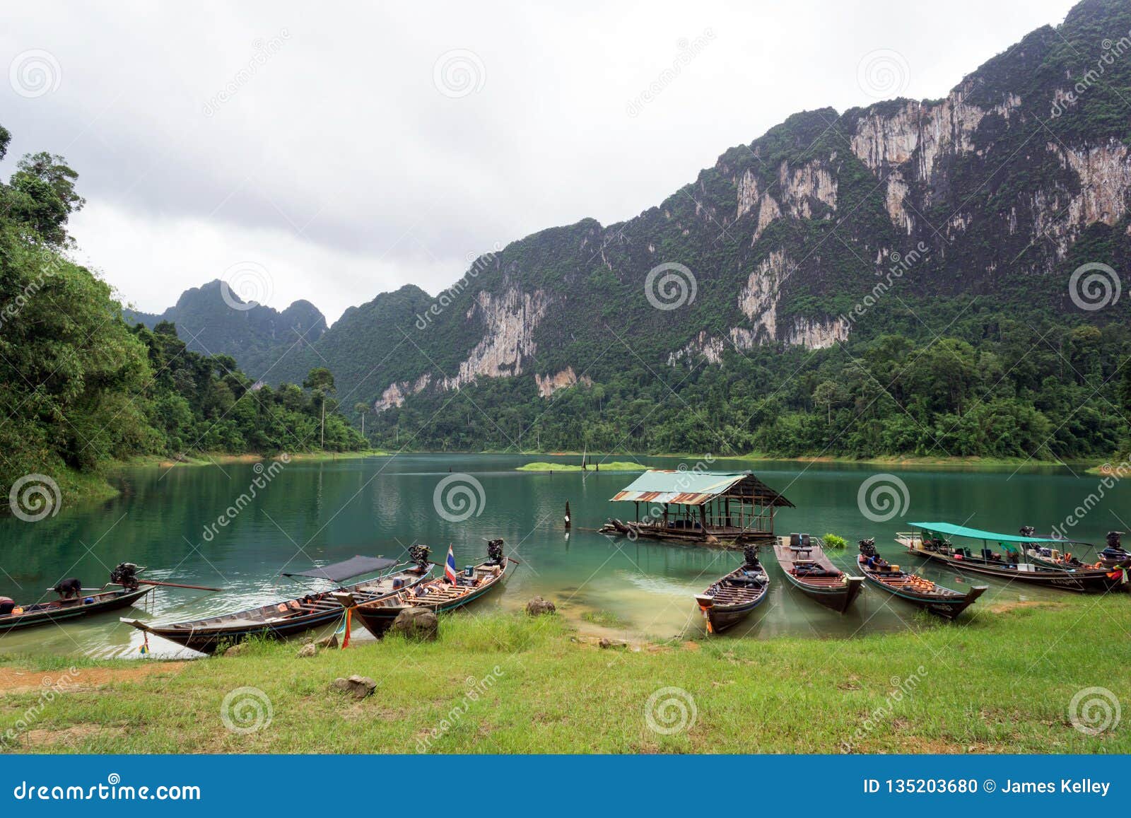 Traditional Long-Tail Boats on Cheow Lan Lake, Khao Sok National Park