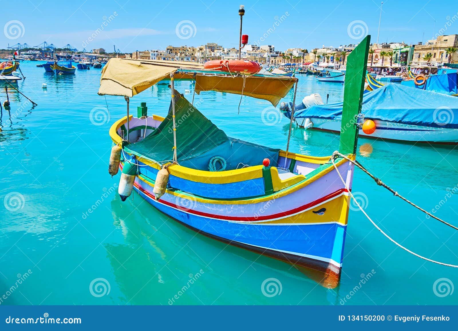 Traditional Maltese Boat, Marsaxlokk Stock Photo - Image 