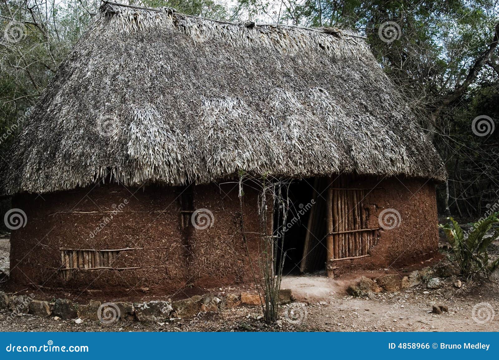 Traditional Maya house stock photo. Image of history, aztec 4858966