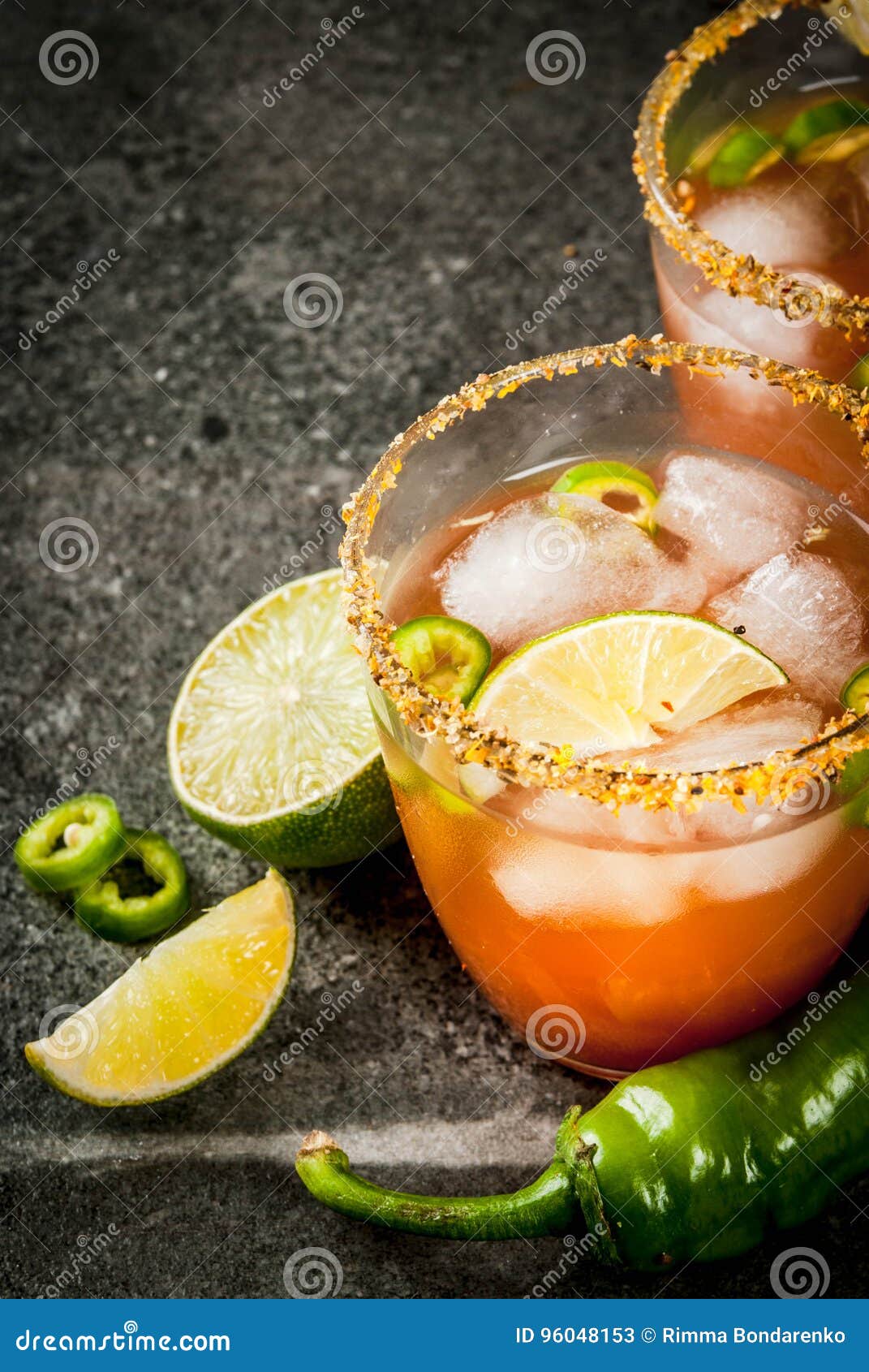Traditional Mexican Cocktail Spicy Michelada Stock Image - Image of ...