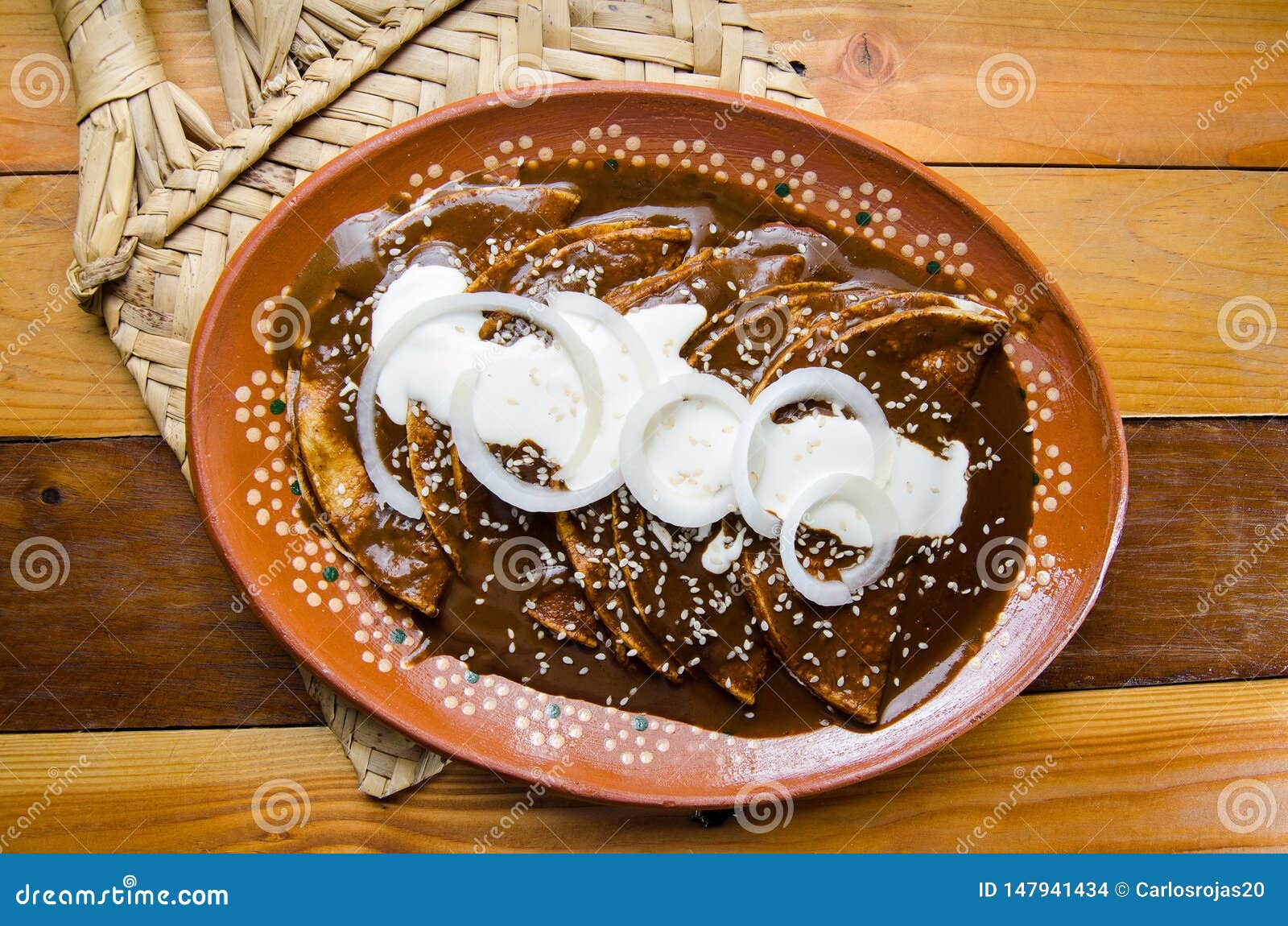 Mexican Enchilada with Mole Sauce Stock Photo Image of mexico, dried