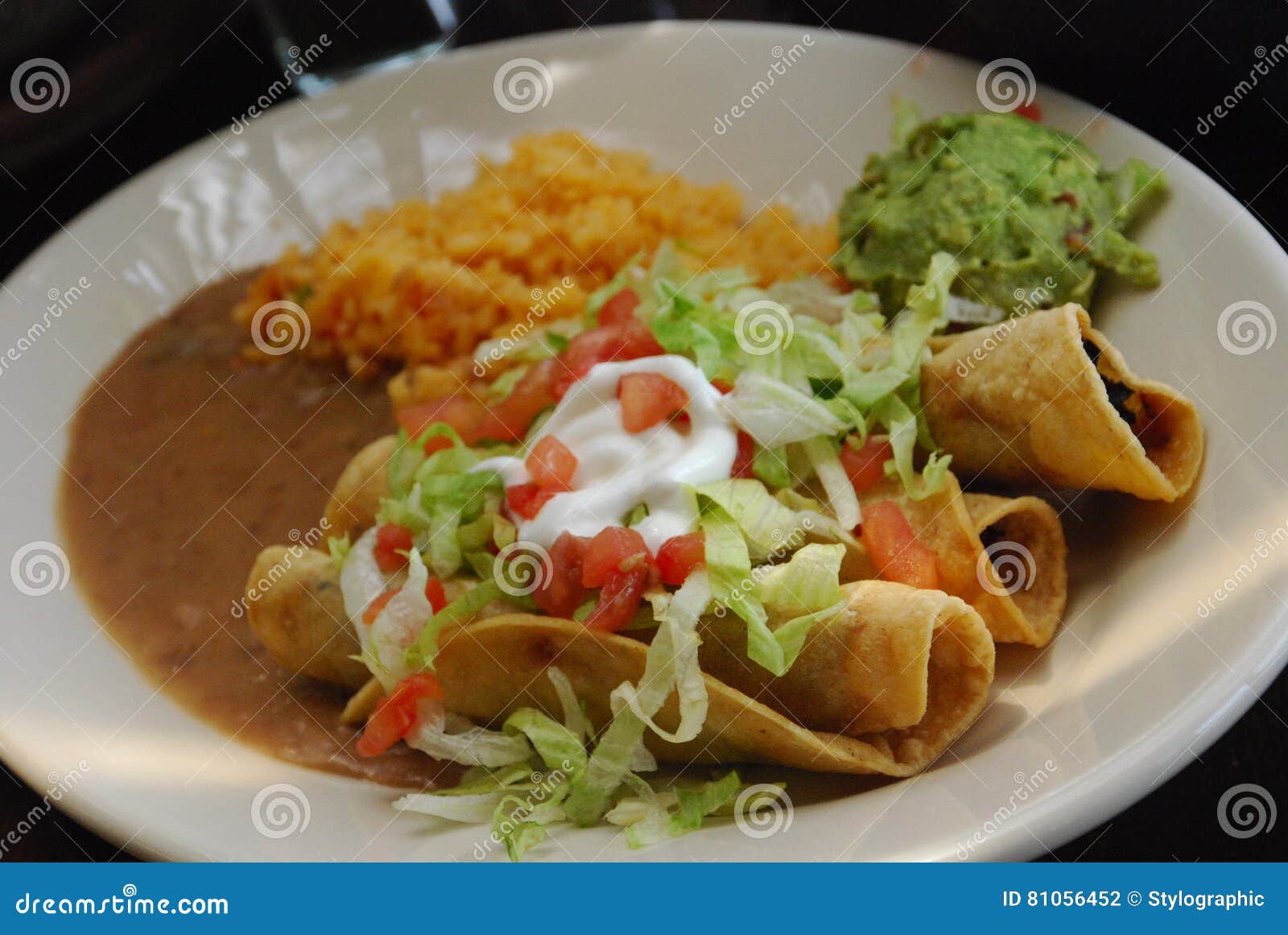 Traditional Mexican Flautas Stock Photo - Image of meat, asada: 81056452