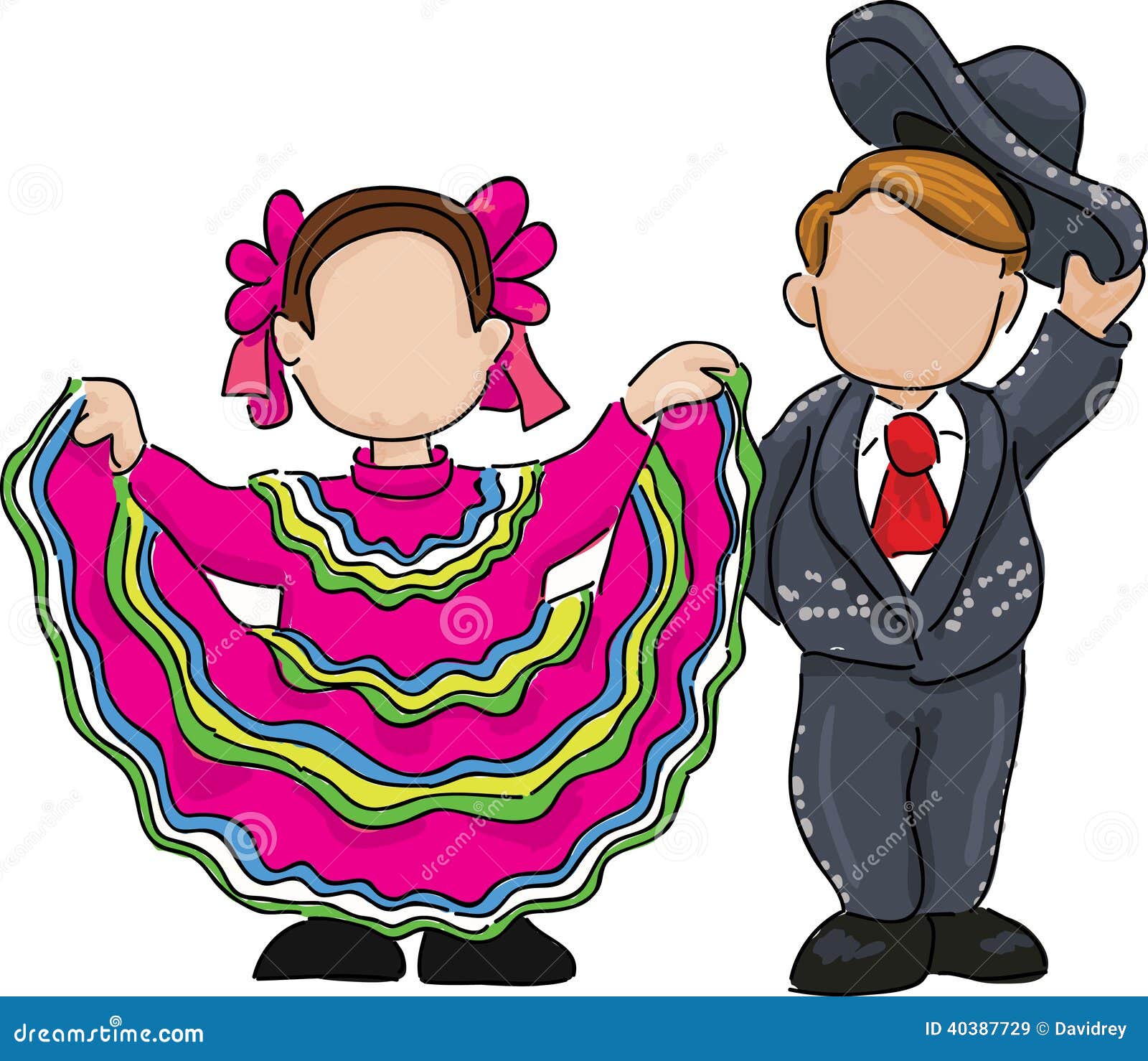 Traditional Mexican Folk Dance Illustration Stock Vector - Illustration of  girl, mexican: 40387729