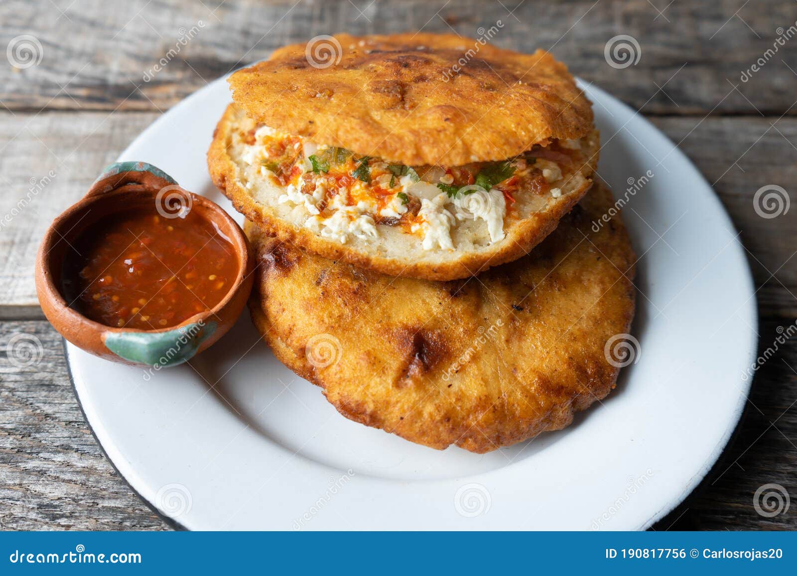 mexican fried gorditas with chicharron