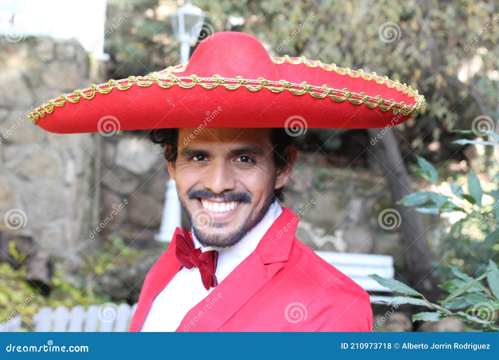 Traditional Mexican Man with Elegant Red Outfit Stock Photo Image of