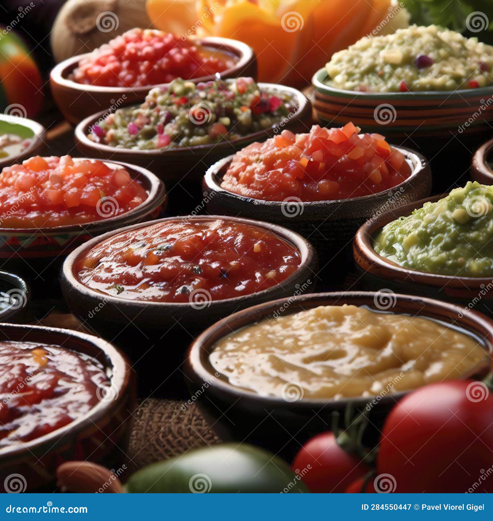 Traditional mexican salsas stock illustration. Illustration of salsa