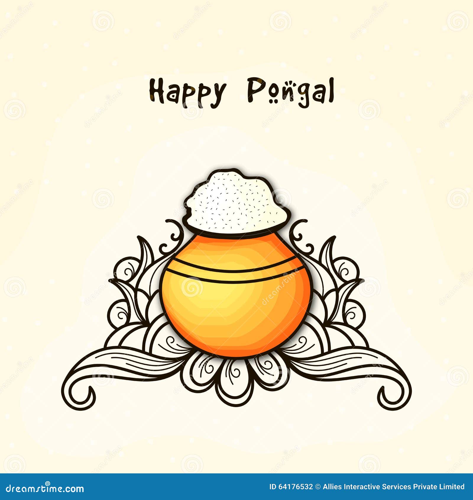 Hand draw happy pongal greeting card background 16968865 Vector Art at  Vecteezy