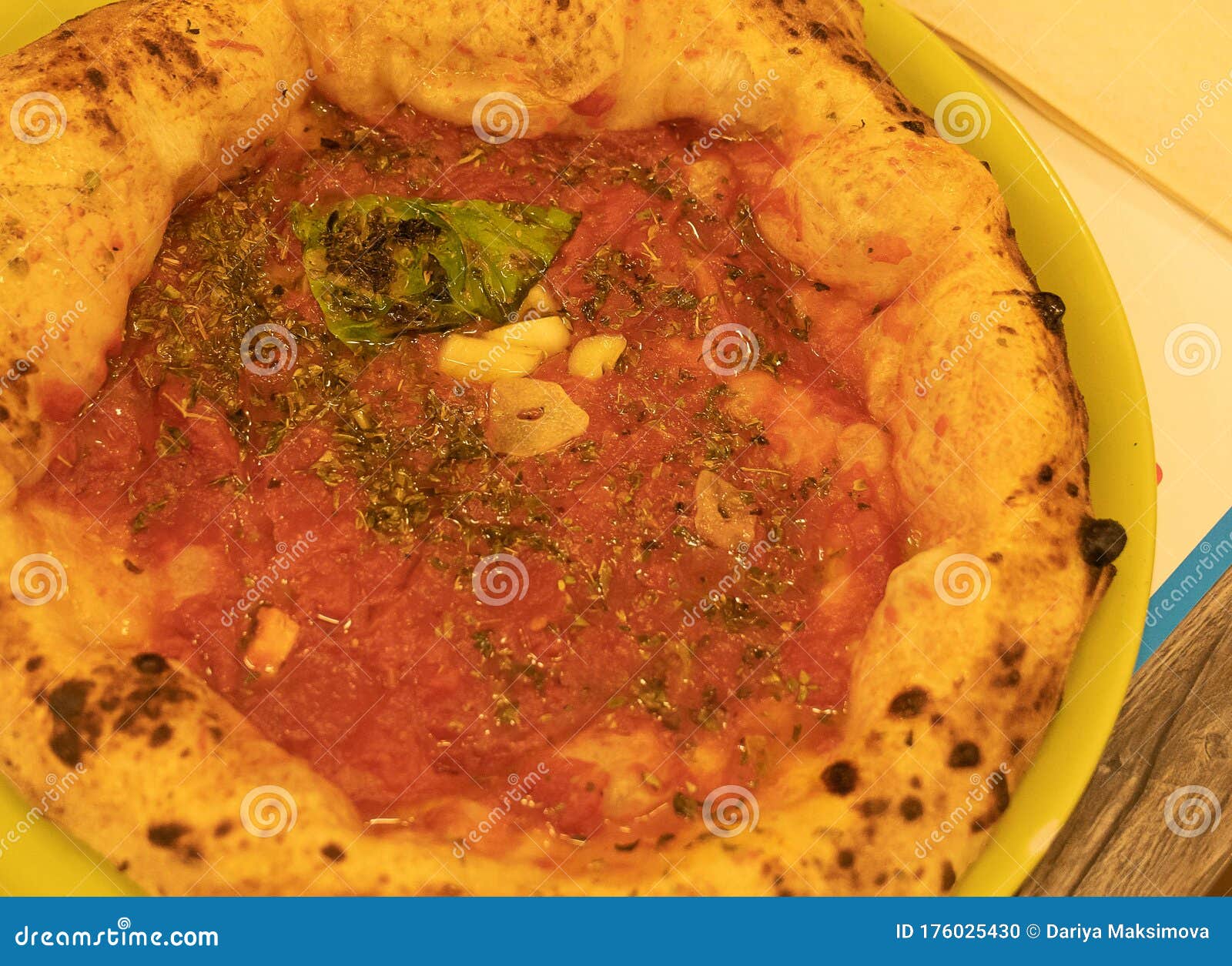 Traditional Neapolitan Marinara Pizza Stock Photo Image of