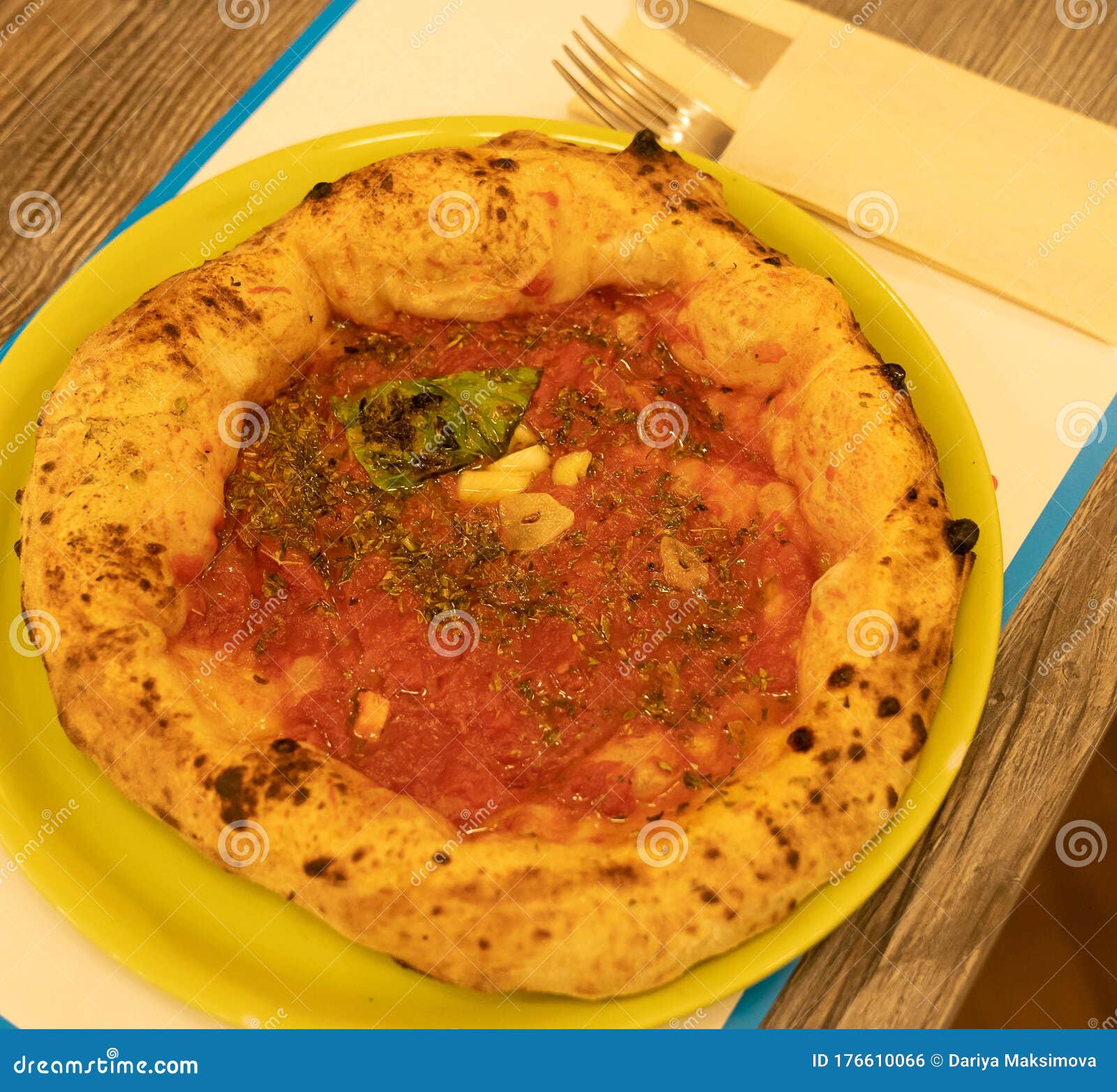 Traditional Neapolitan Marinara Pizza Stock Photo Image of organic