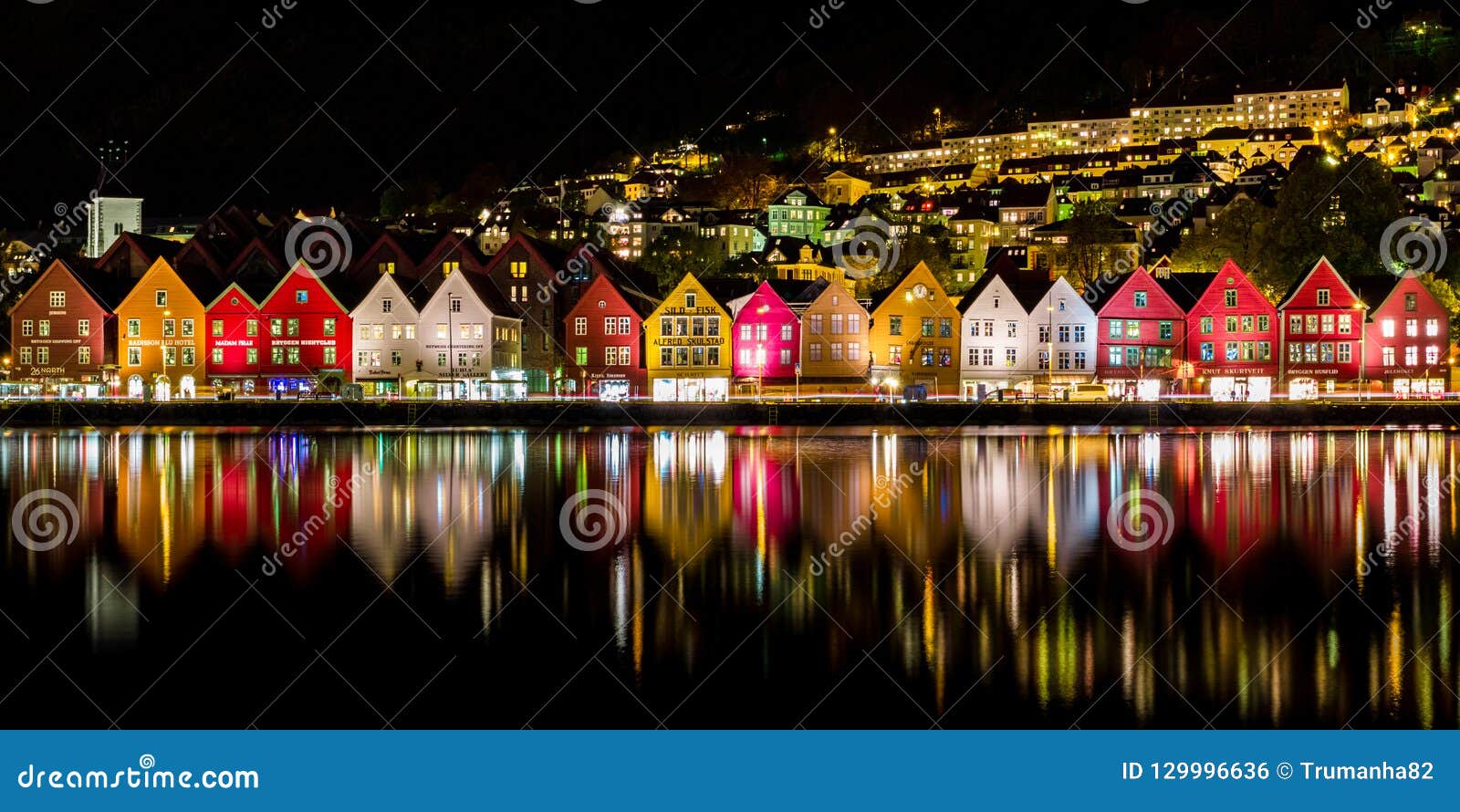 traditional norwegian houses at bryggen, a unesco world cultural heritage site and famous destination in bergen, norway