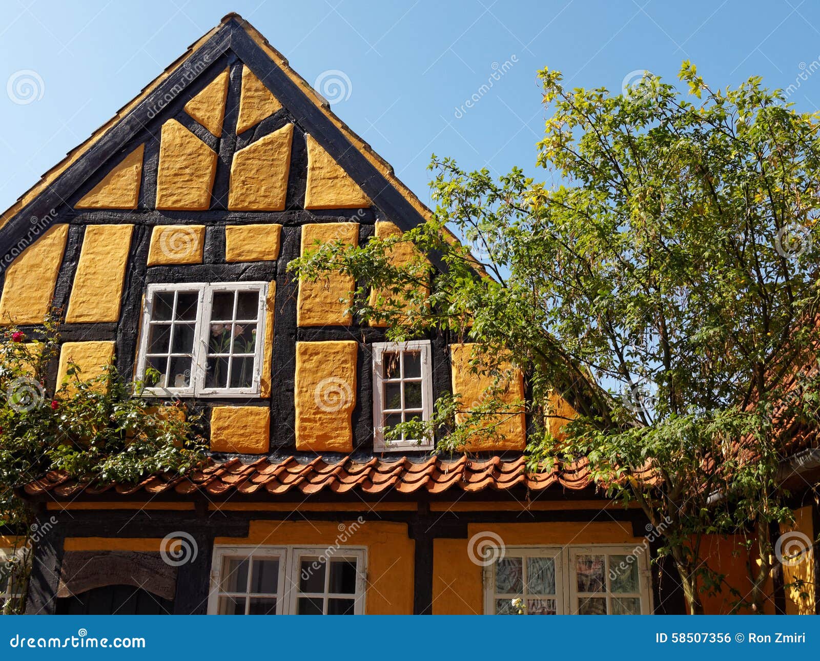 Traditional Old Danish House Stock Photo Image of idyllic, fashioned