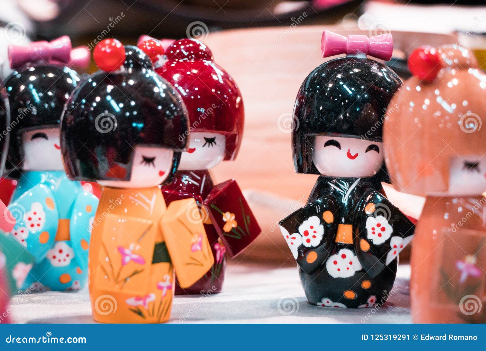 Traditional Miniature Geisha Stock - Image of cyan, culture: 125319291