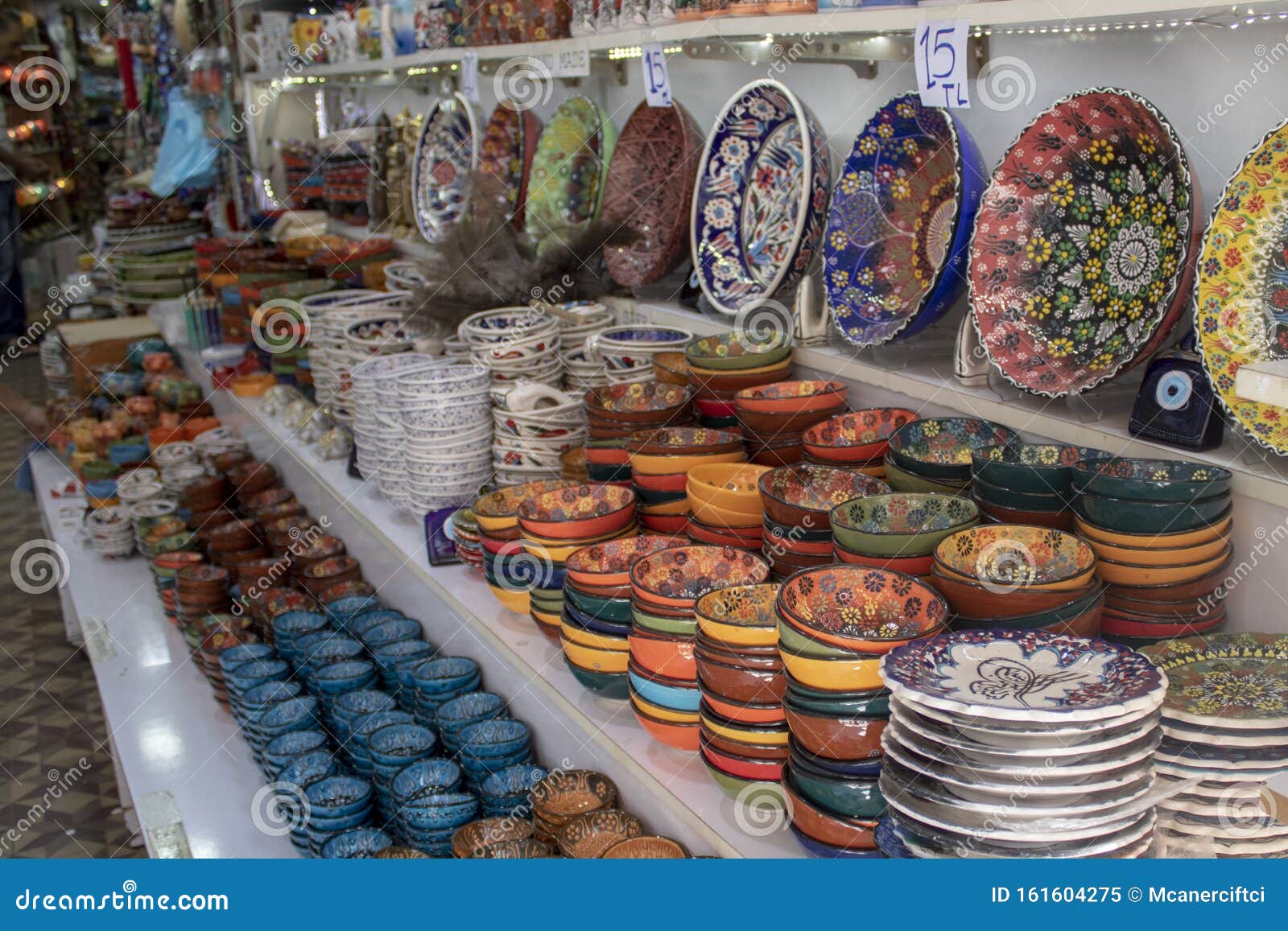 Traditional Oriental and Ottoman Culture Patterned Bowls Stock Image
