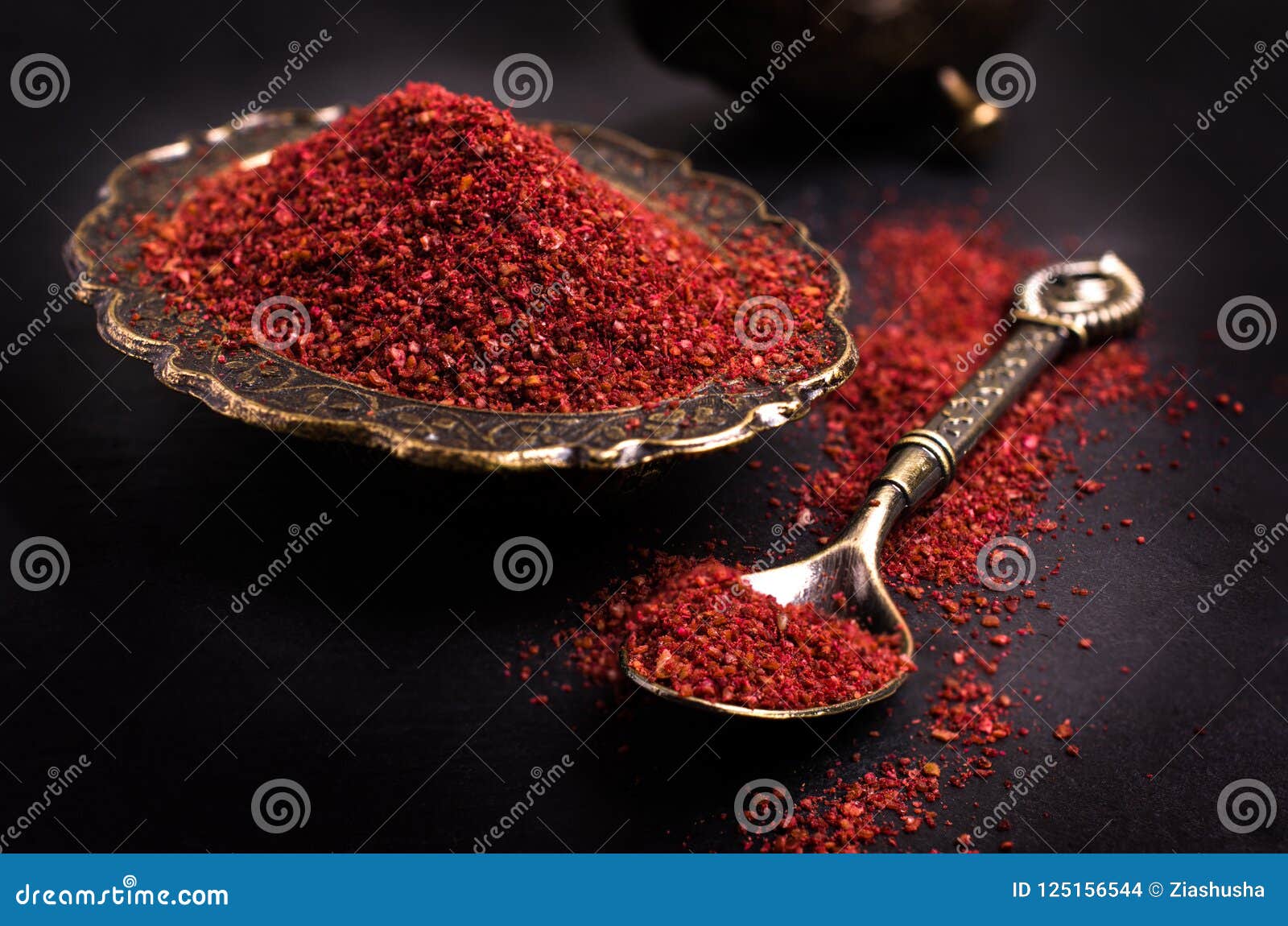 Traditional Oriental Spice Sumac Stock Photo Image Of Cookware Bowl