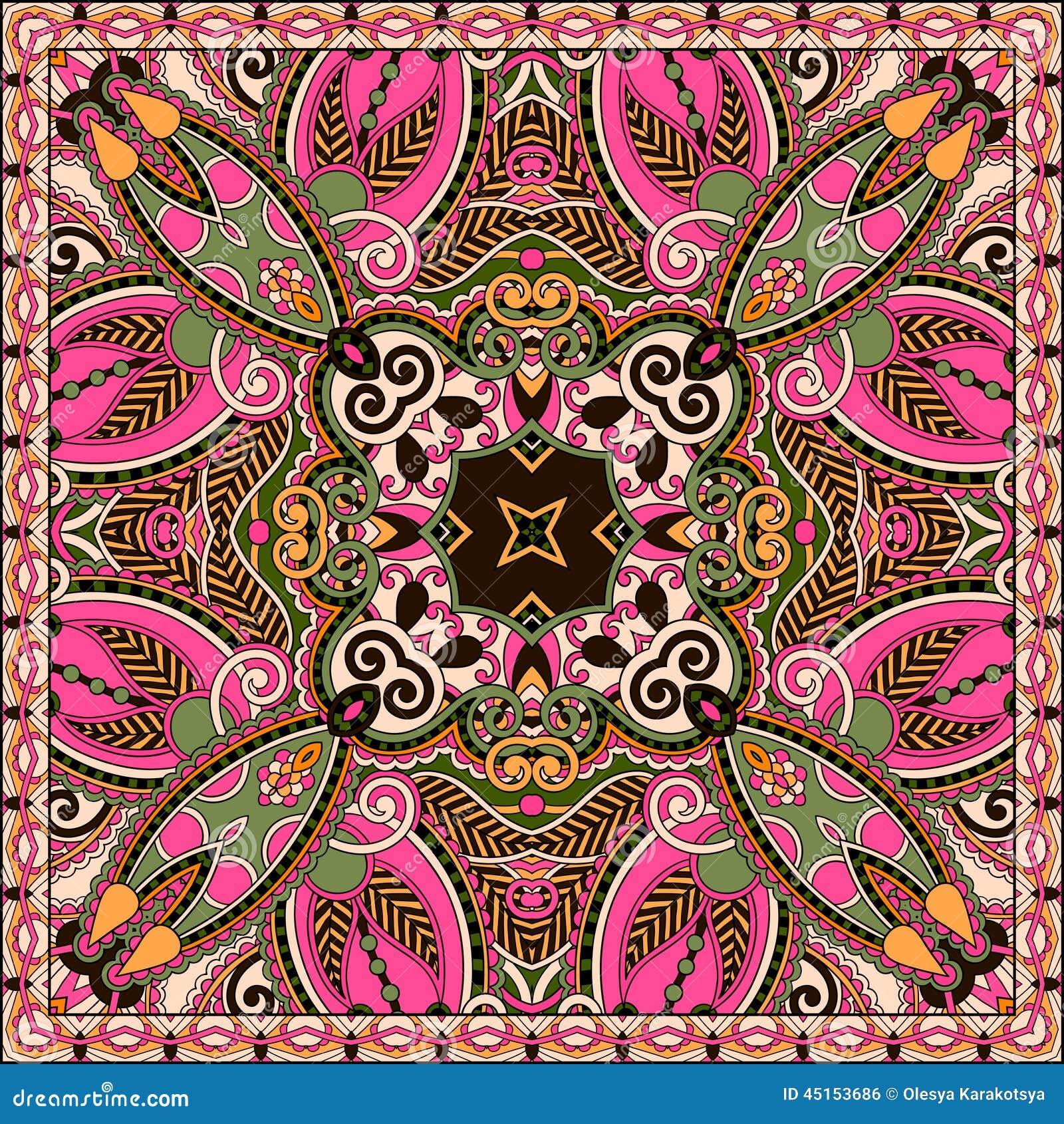 traditional ornamental floral paisley bandanna