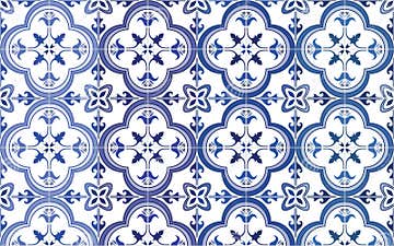 Traditional Ornate Portuguese Tiles Azulejos. Vector Illustration. 4 ...