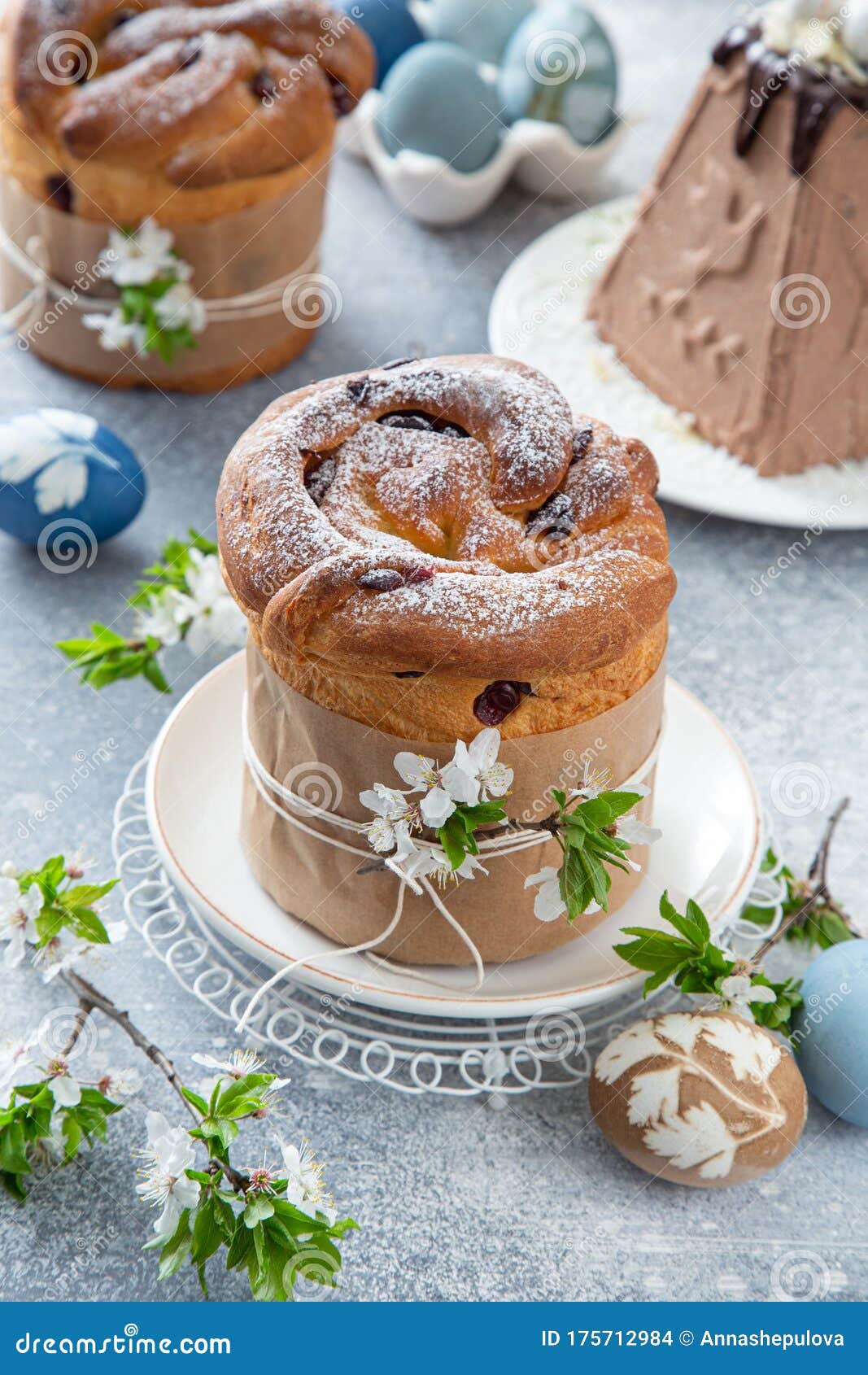 Traditional Orthodox Easter Bread Kulich Stock Photo - Image of retro ...