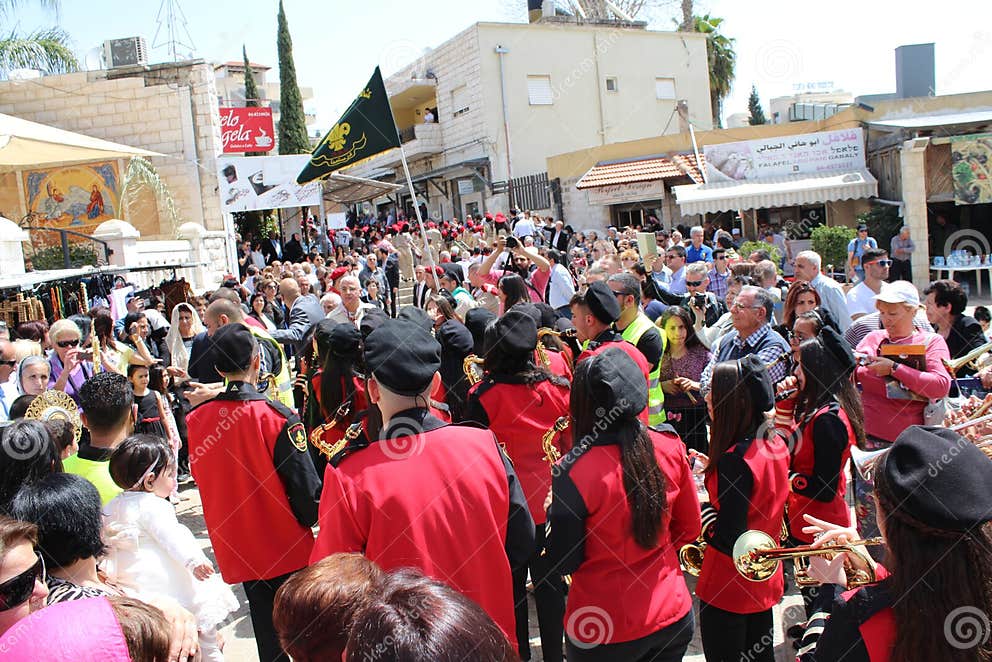 Traditional Parade for the Feast of the Annunciation in Nazareth