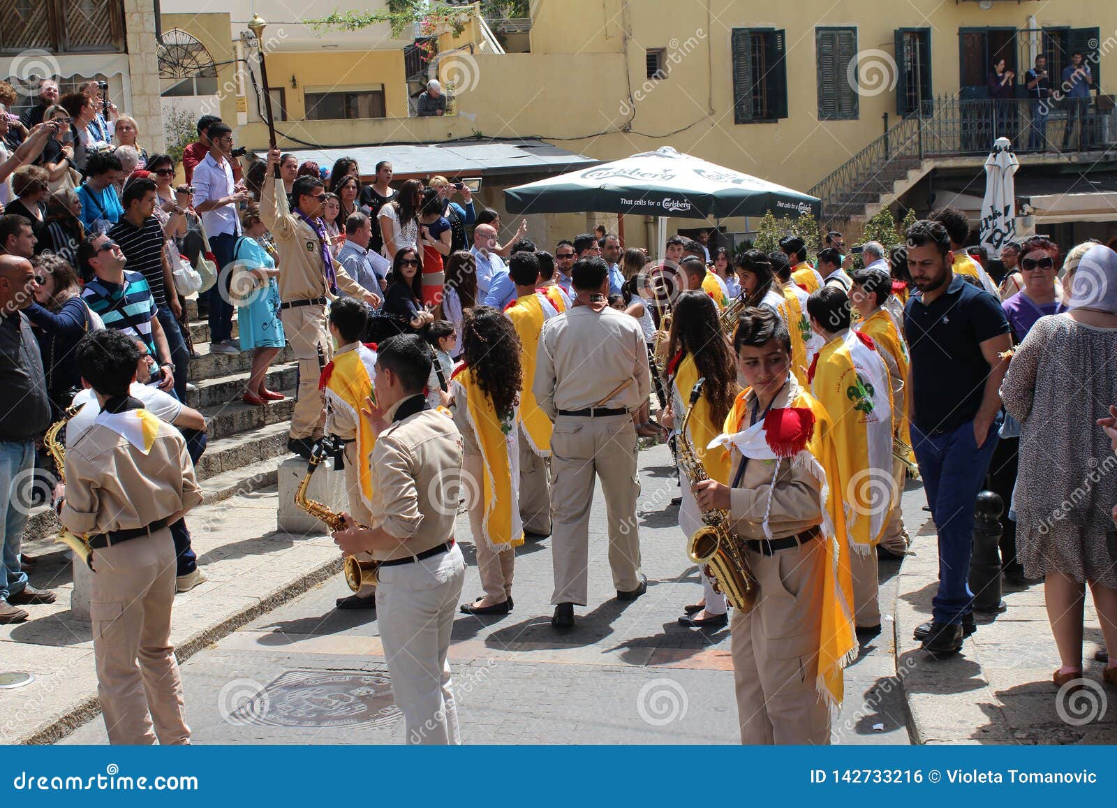 Traditional Parade for the Feast of the Annunciation in Nazareth