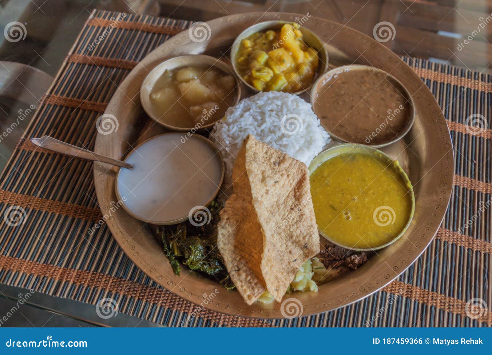 Traditional Platter From Assam Assamese Thali Ind Stock Photo
