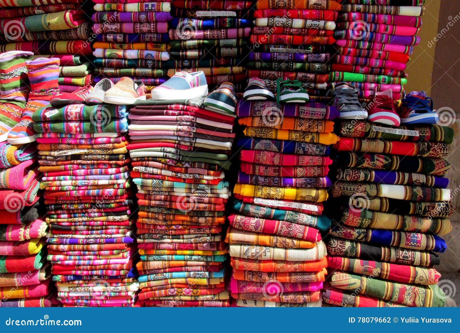 traditional quechua colorful textil