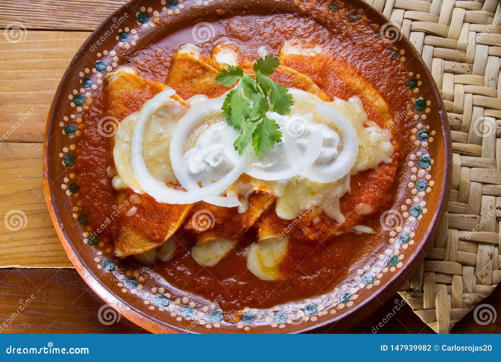 Traditional red enchiladas stock photo. Image of authentic 147939982