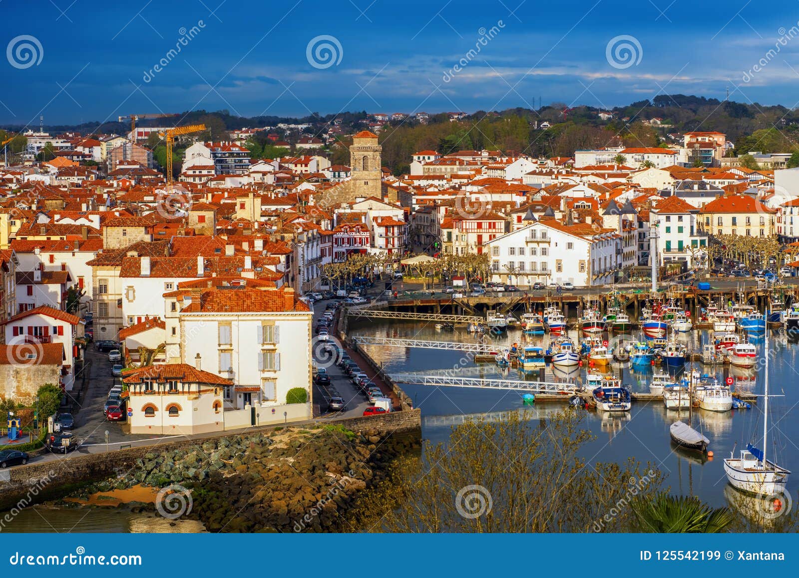 traditional basque houses in the old town of saint jean de luz,