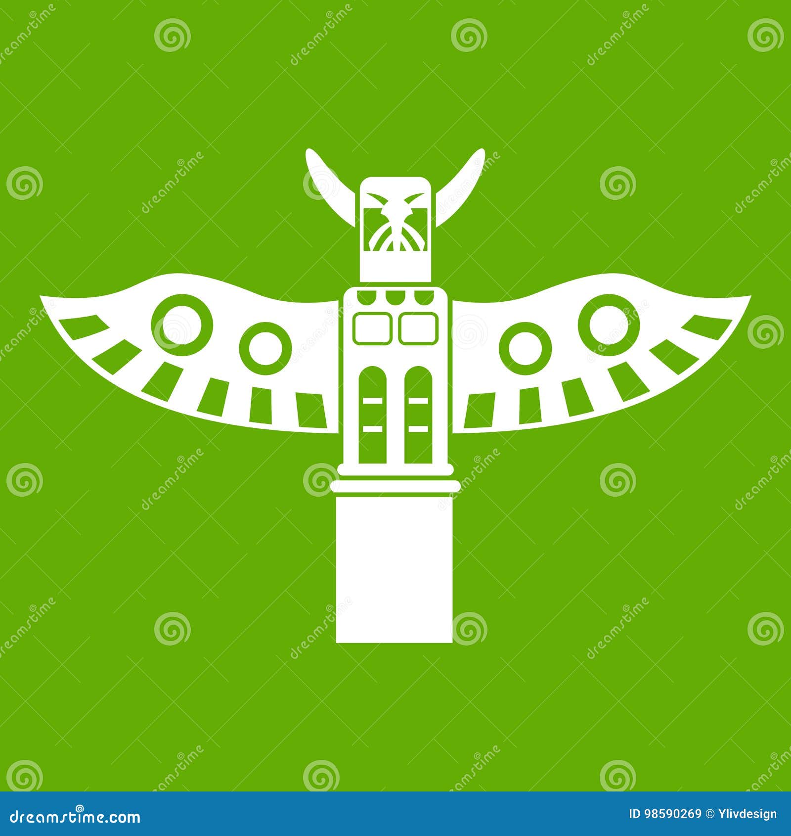 Traditional Religious Totem Pole Icon Green Stock Vector - Illustration ...