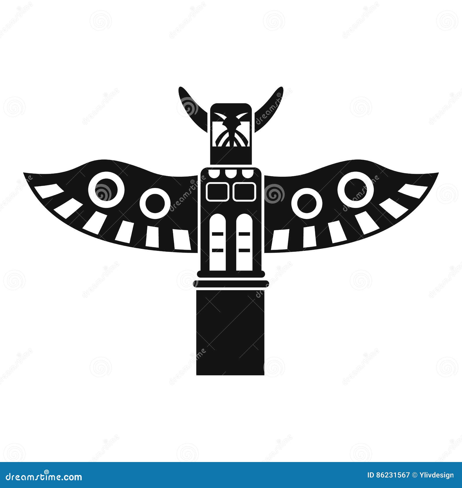 Traditional Religious Totem Pole Icon Simple Style Stock Vector ...