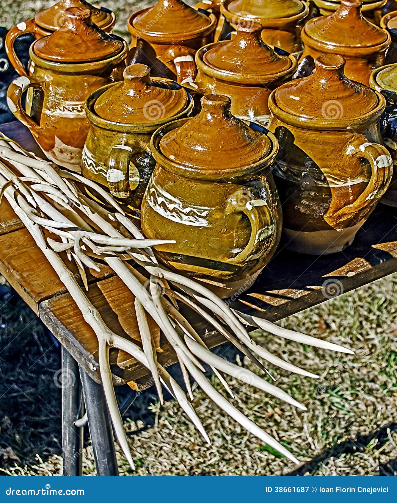 Traditional Romanian Ceramics 5 Stock Image Image of outdoors, market
