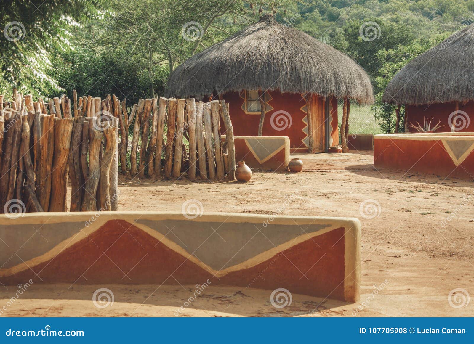 Thatched Roof African House Stock Photo Image of houses 