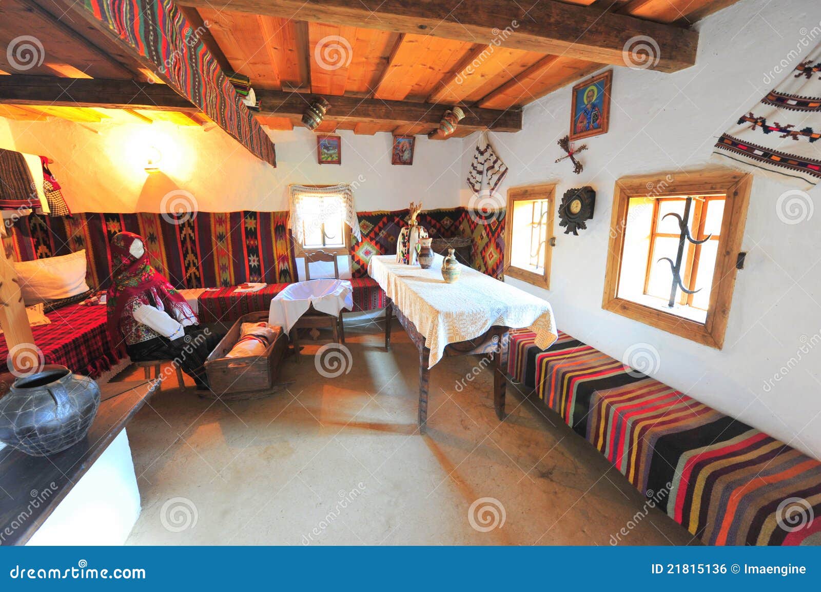 traditional rural home interior from bucovina