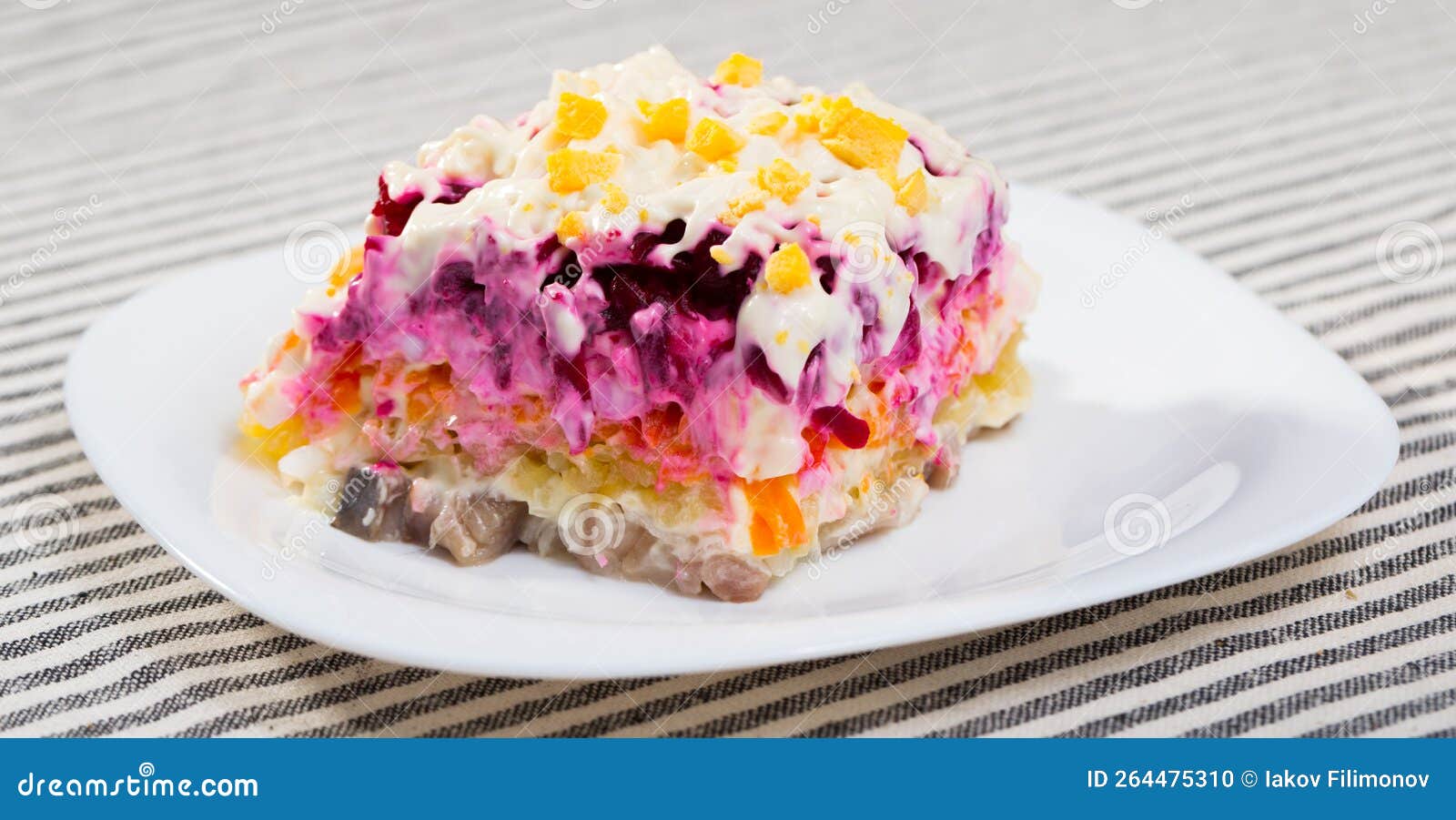 Russian Dressed Herring Salad Stock Photo Image of appetizer, healthy