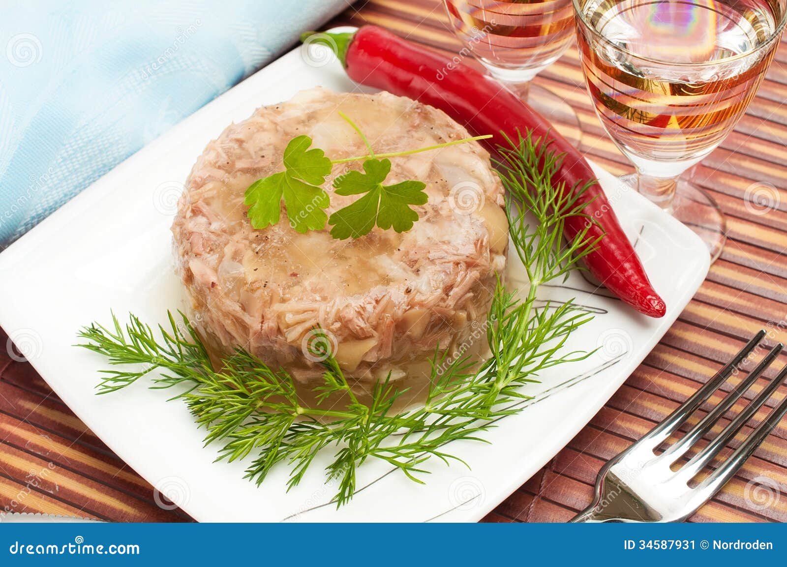 Traditional Russian Food. Aspic Meat Jelly Stock Image Image of homemade, lunch 34587931