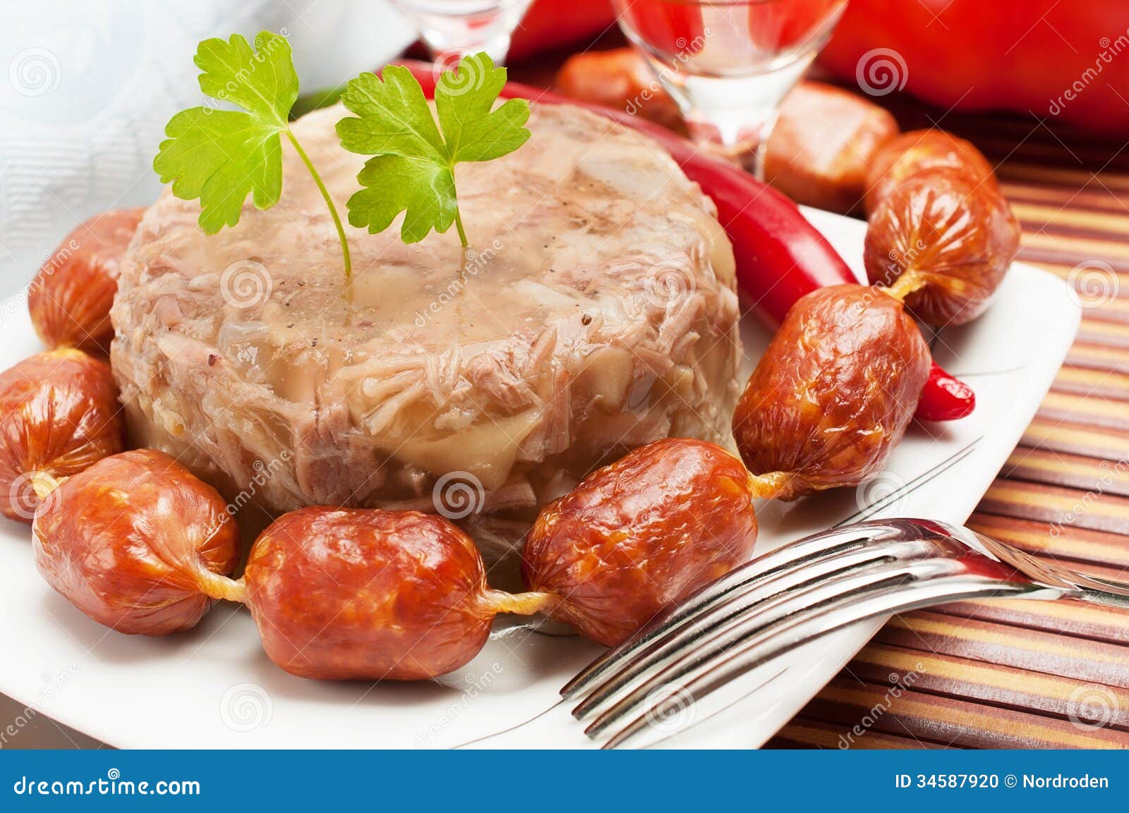 Traditional Russian Food. Aspic Meat Jelly Stock Photo Image 34587920
