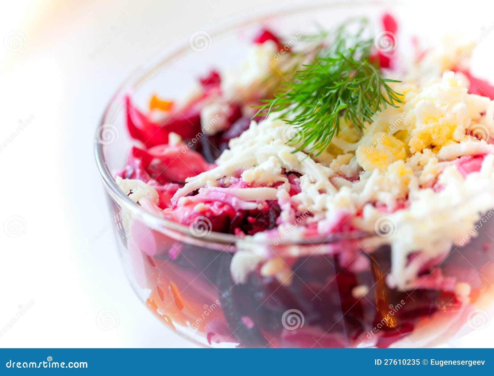 Traditional Russian Salad with Herring and Beet Stock Image Image of