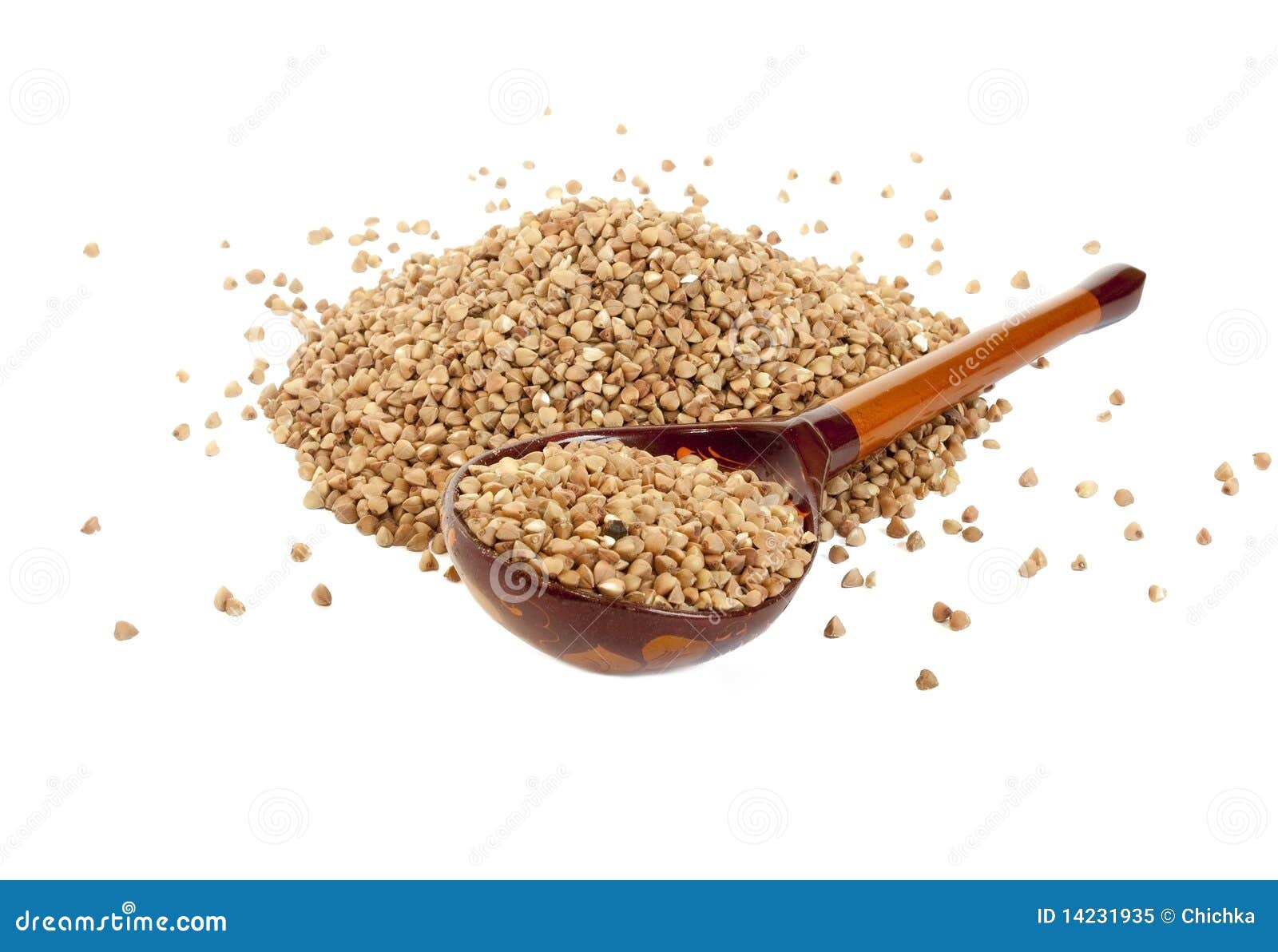 Traditional Russian Spoon with Buckwheat Groats Stock Image Image of