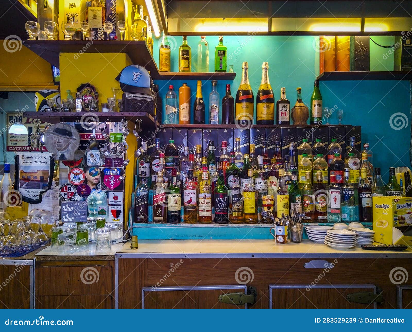 Traditional Rustic Bar, Montevideo, Uruguay Editorial Stock Image