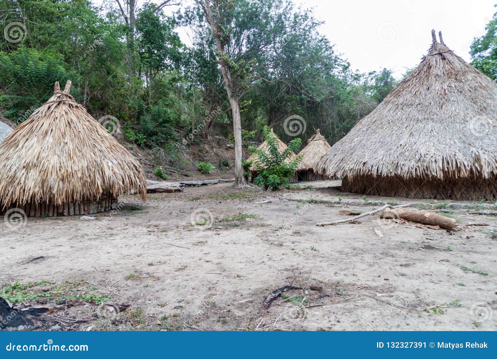 traditional rustic houses of indigenous kogi people
