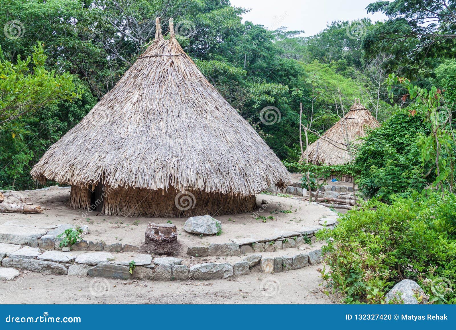 traditional rustic houses of indigenous kogi people