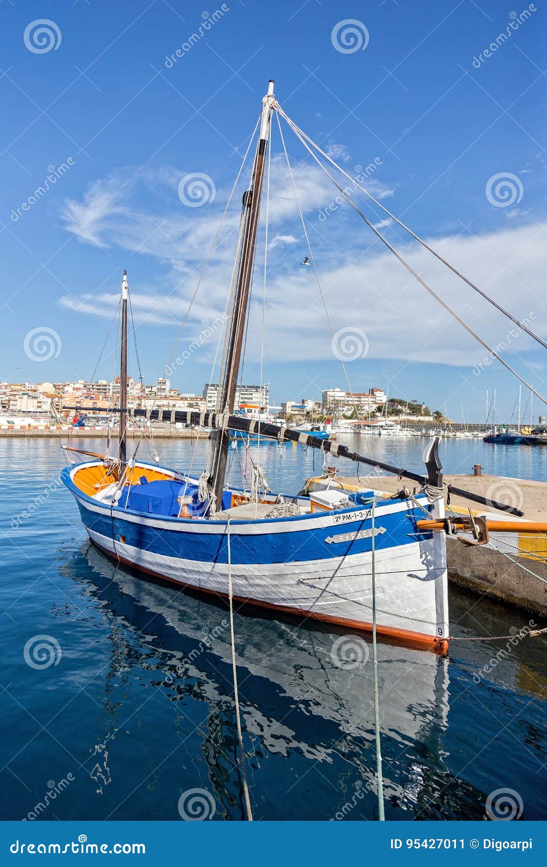 Traditional Sailboat on the Sea in Spain, 14 May 2017 Editorial Photo