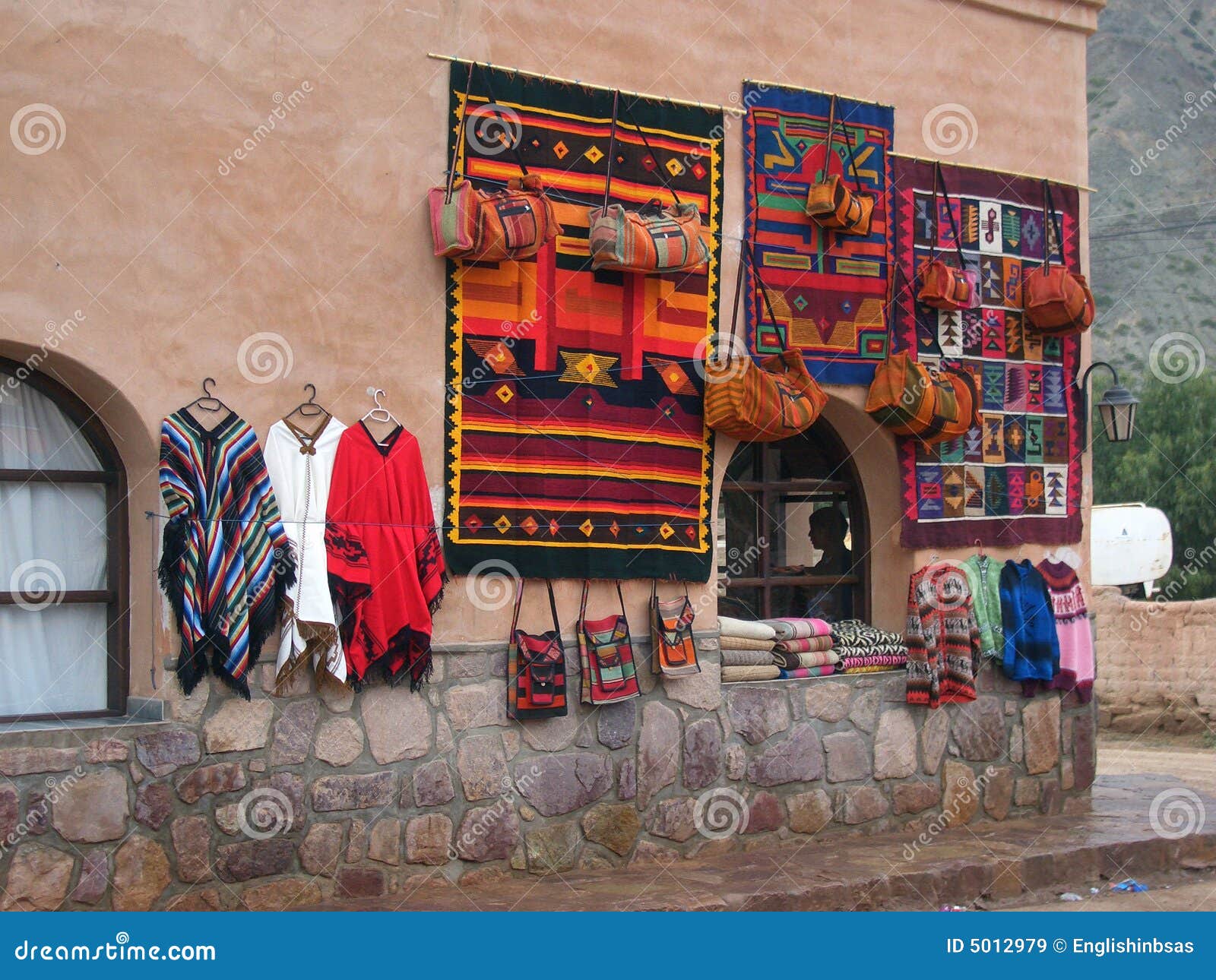 Traditional shop in juyjuy. Traditional hand craft shop in a small village called Purmamarca in the north of argentina in the province of juyjuy