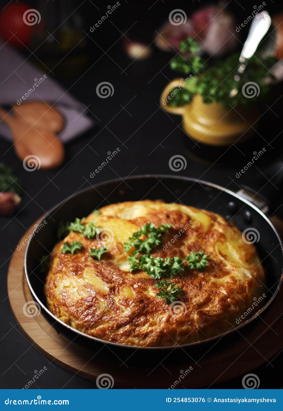 Traditional Spanish Dish Tortilla on the Table Stock Photo Image of